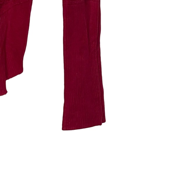Free People Red Tunic Top Thermal Stretch Long Sleeve Drift V-Neck Small Women - Picture 3 of 8